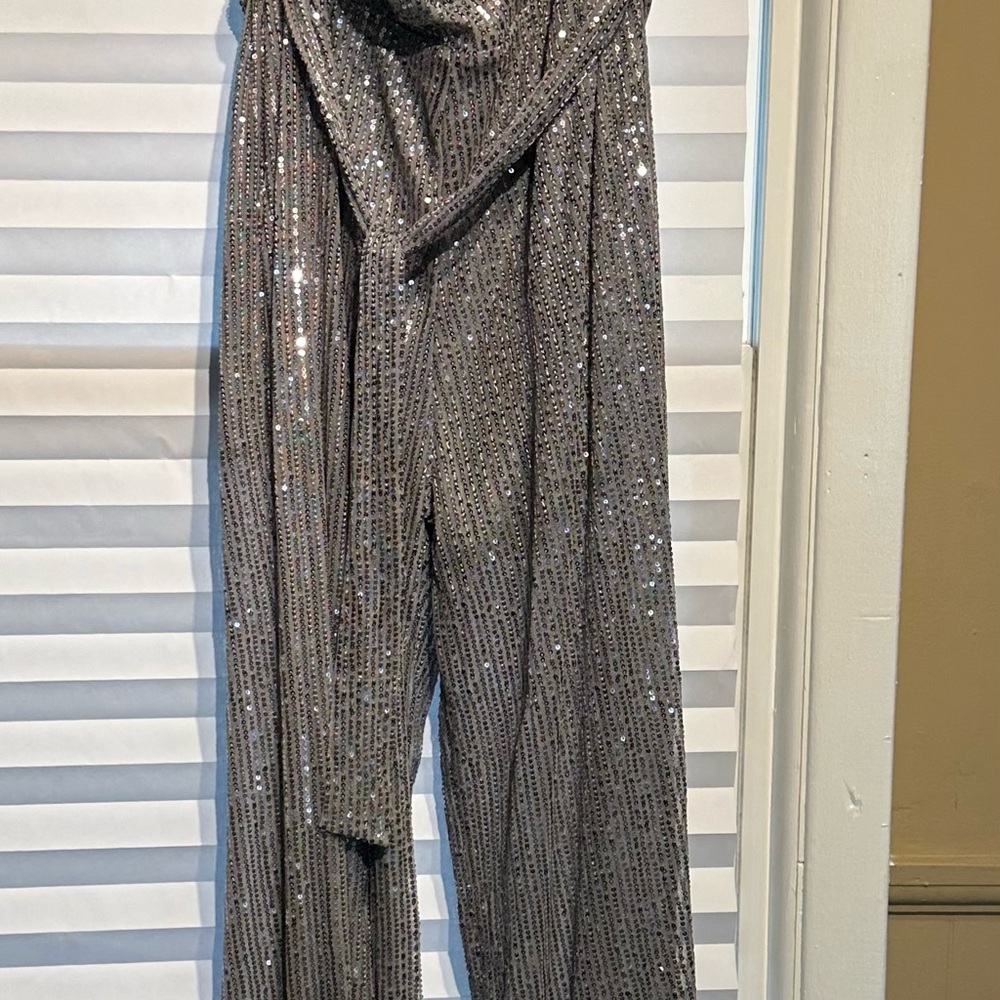 She + Sky Glittering Silver Jumpsuit